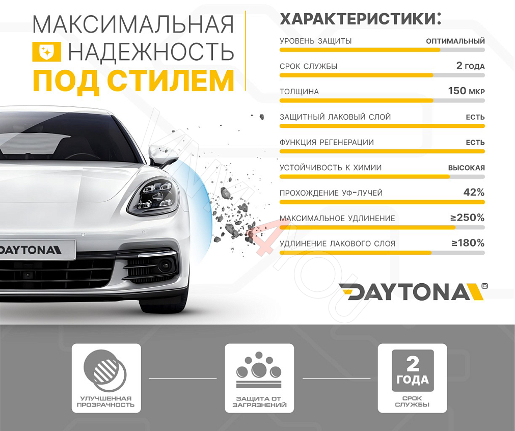 Гибрид для фар тонирующий DAYTONA H100 светло-черный 60 см